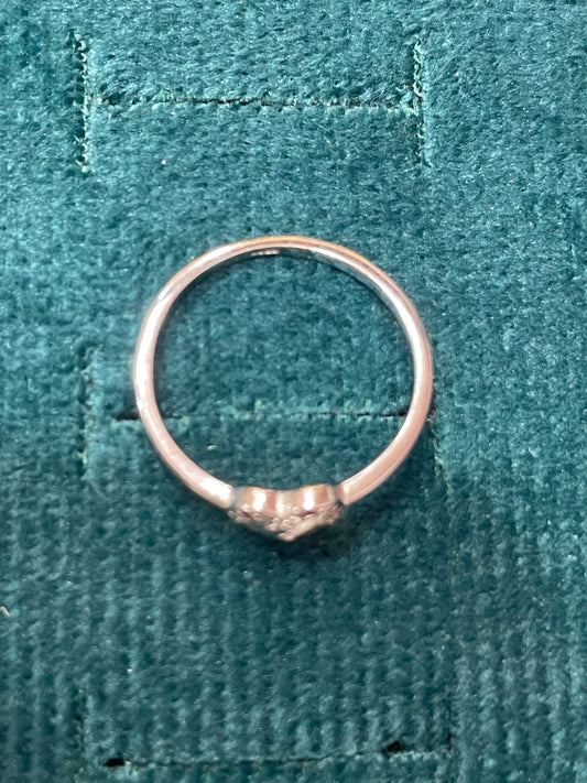 92.5 Silver Heart Shape Ring for Women Size 13 | Stylish Modern Love Design | Elegant Jewellery