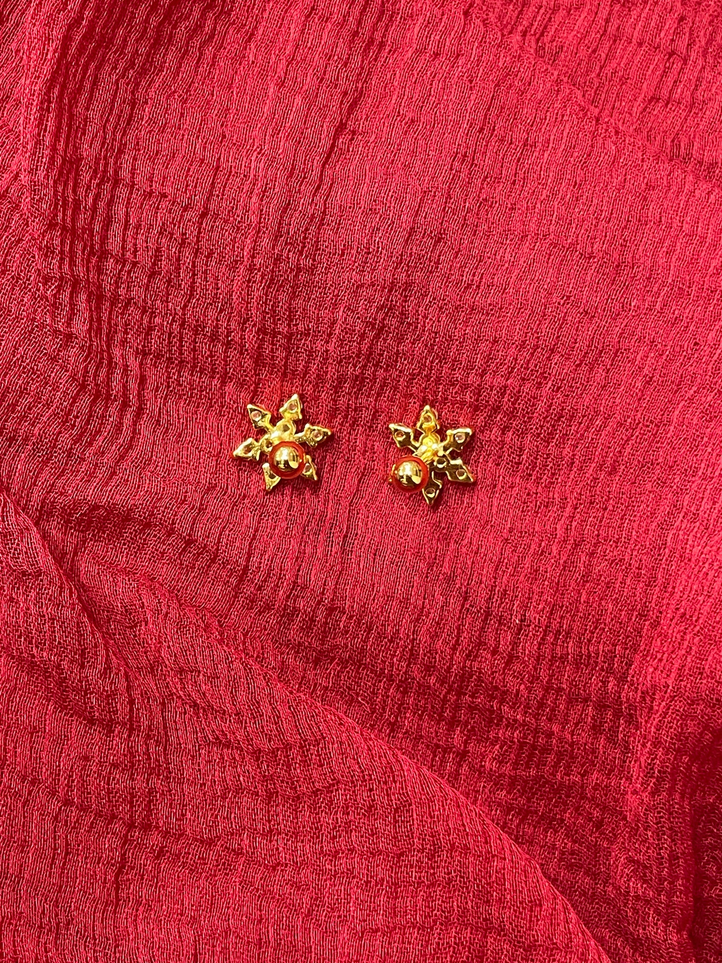 92.5 Silver Gold Plated Flower Earrings | Elegant Classic Design | Jewellery