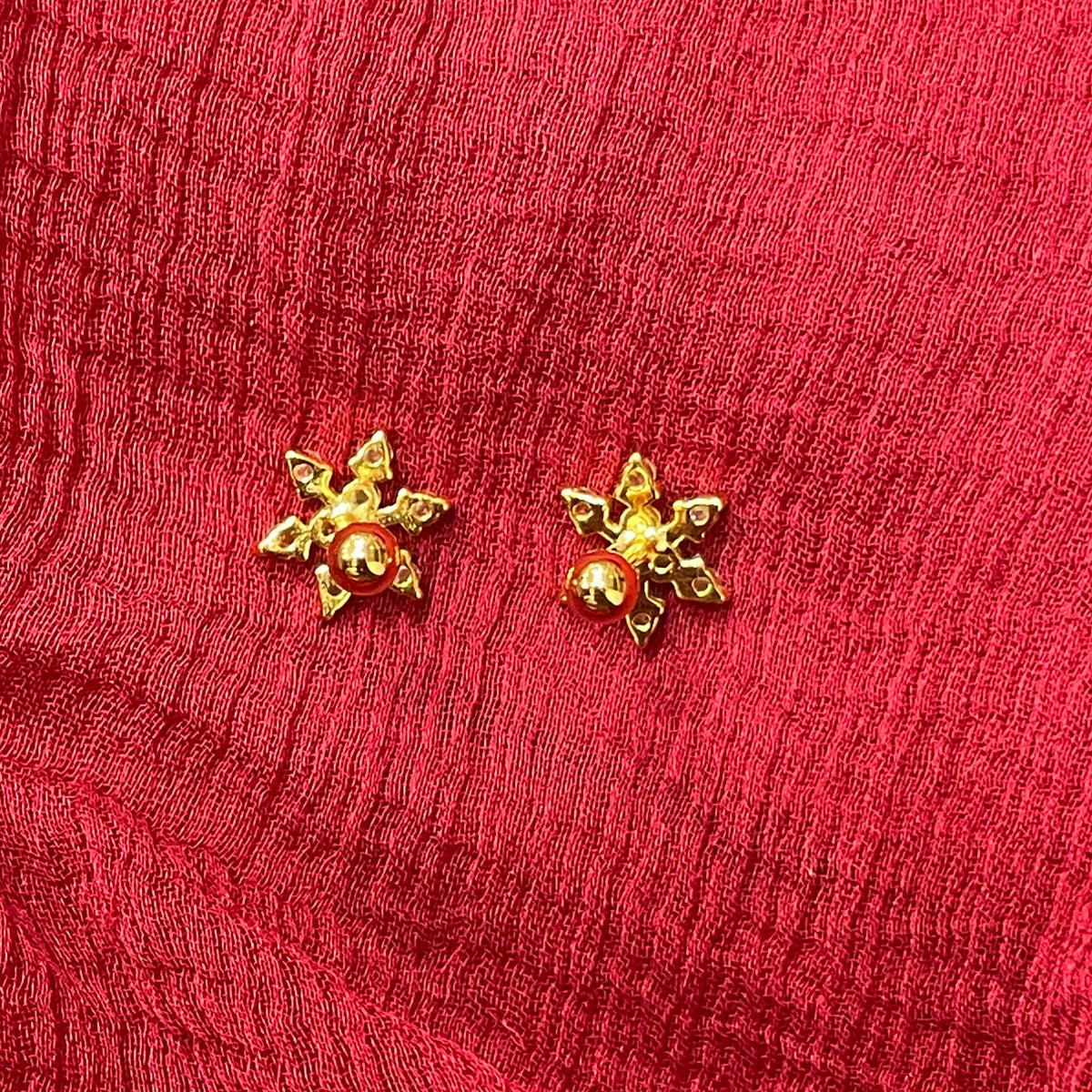 92.5 Silver Gold Plated Flower Earrings | Elegant Classic Design | Jewellery pair