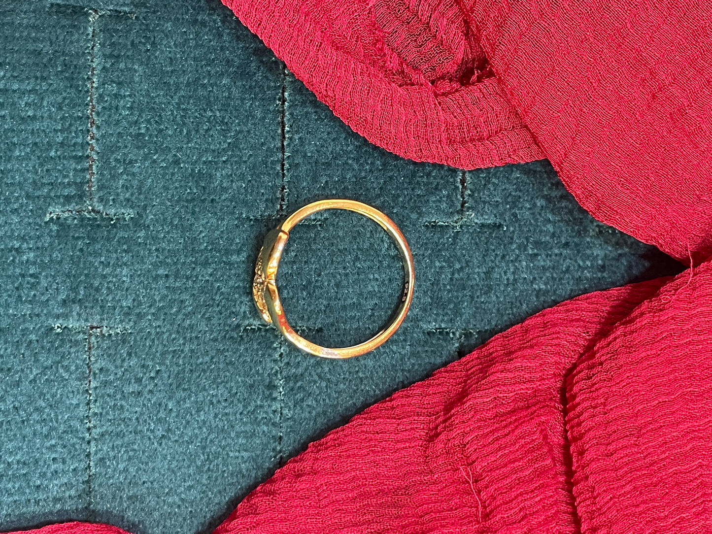 92.5 Silver Gold Plated Stylish Ring for Women Size 13 | Sleek Modern Design | Elegant Jewellery