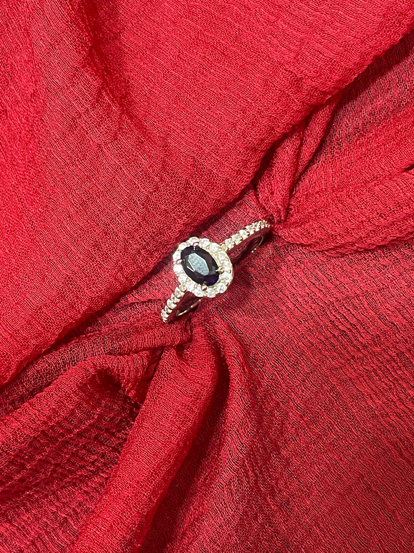 92.5 silver classy blue stone ring size 12