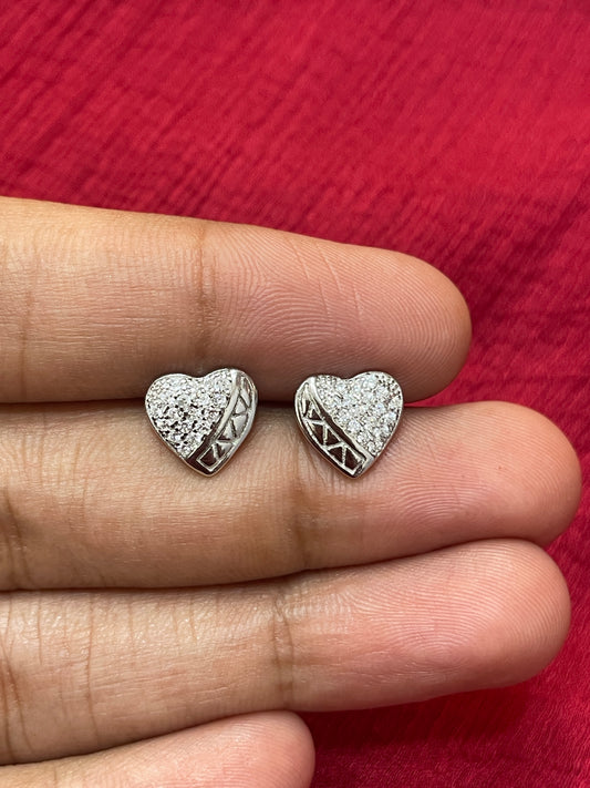 92.5 Silver Heart Earrings for Women | Elegant Love Design | Stylish Jewellery