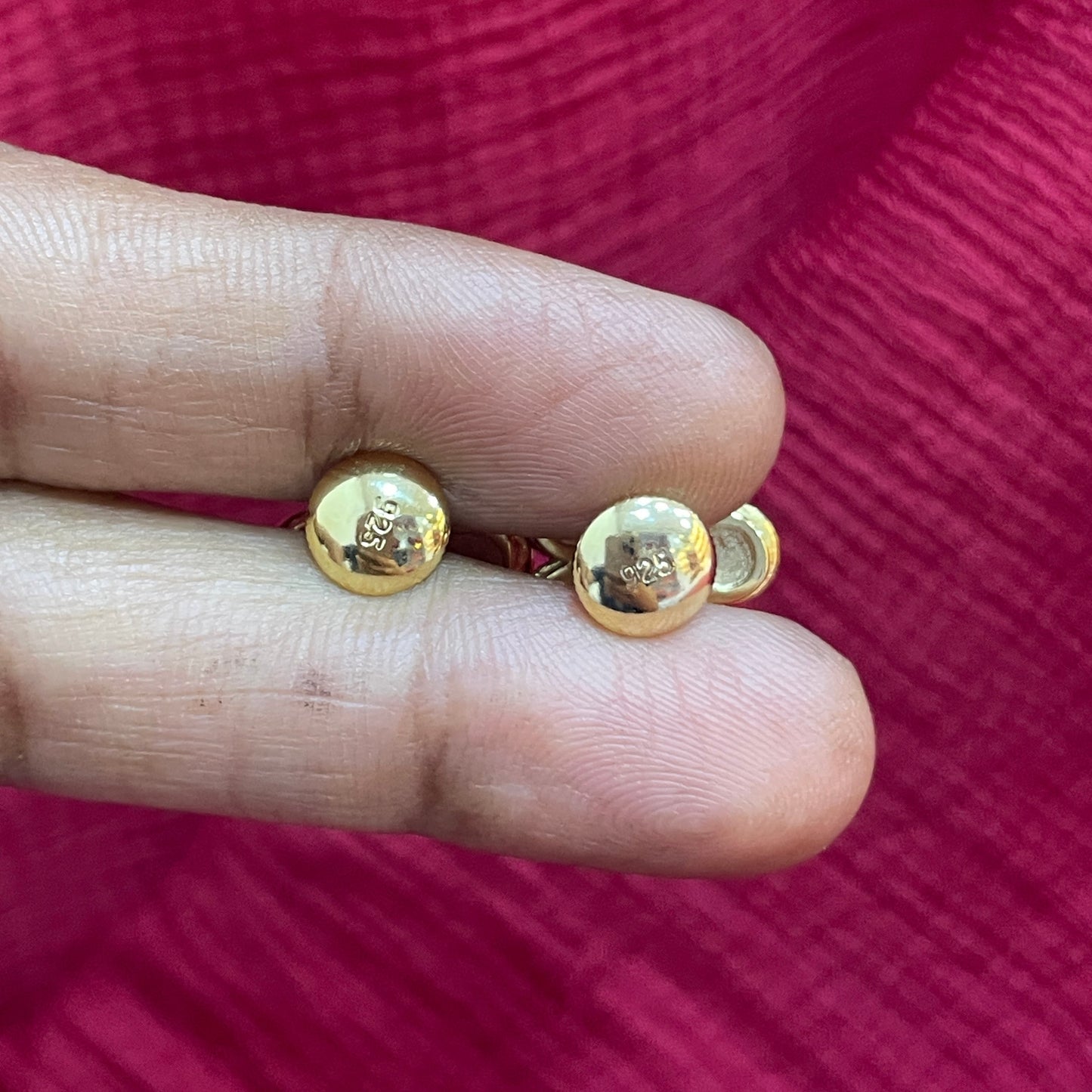 92.5 Silver Gold Plated Rose Earrings