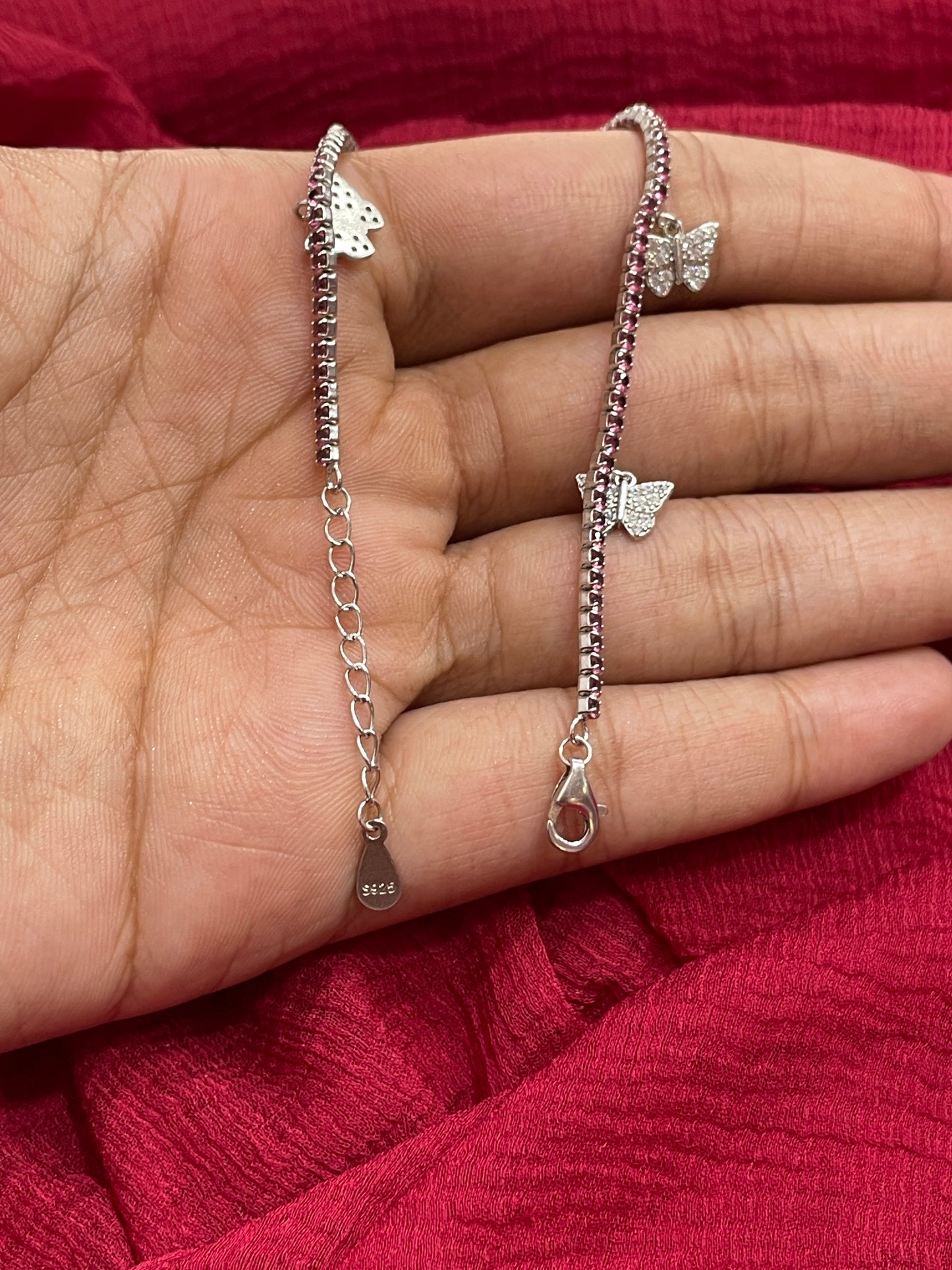 92.5 Silver Trendy Butterfly Bracelet for Women 8 Inches | Cute Elegant Design | Stylish Jewellery