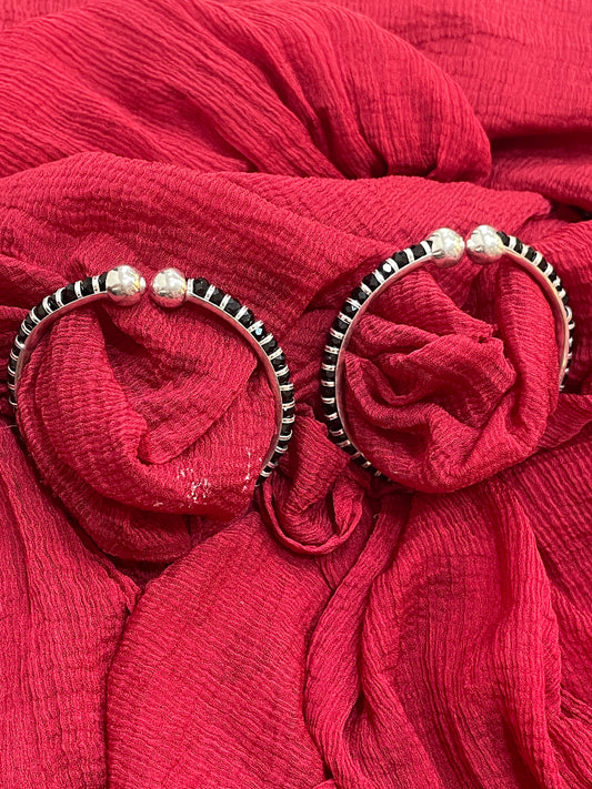 92.5 Silver Black Bead Kids Kada Pair | Baby Bracelet for Girls & Boys | Traditional Jewellery