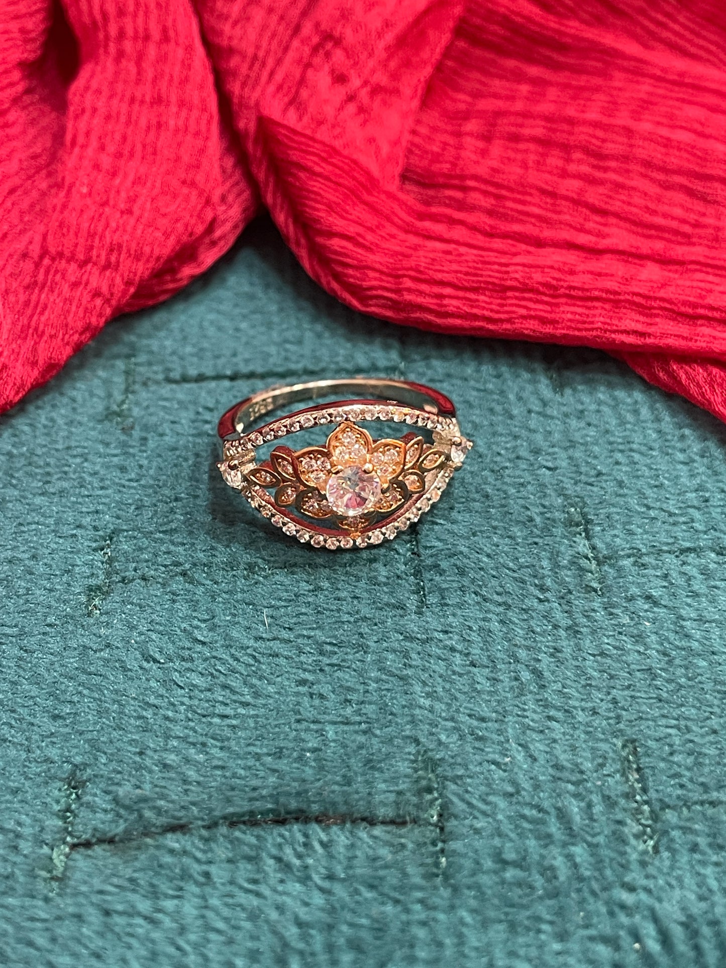92.5 Silver Rose Gold Plated Ring for Women Size 9 | Stylish Elegant Design | Premium Jewellery
