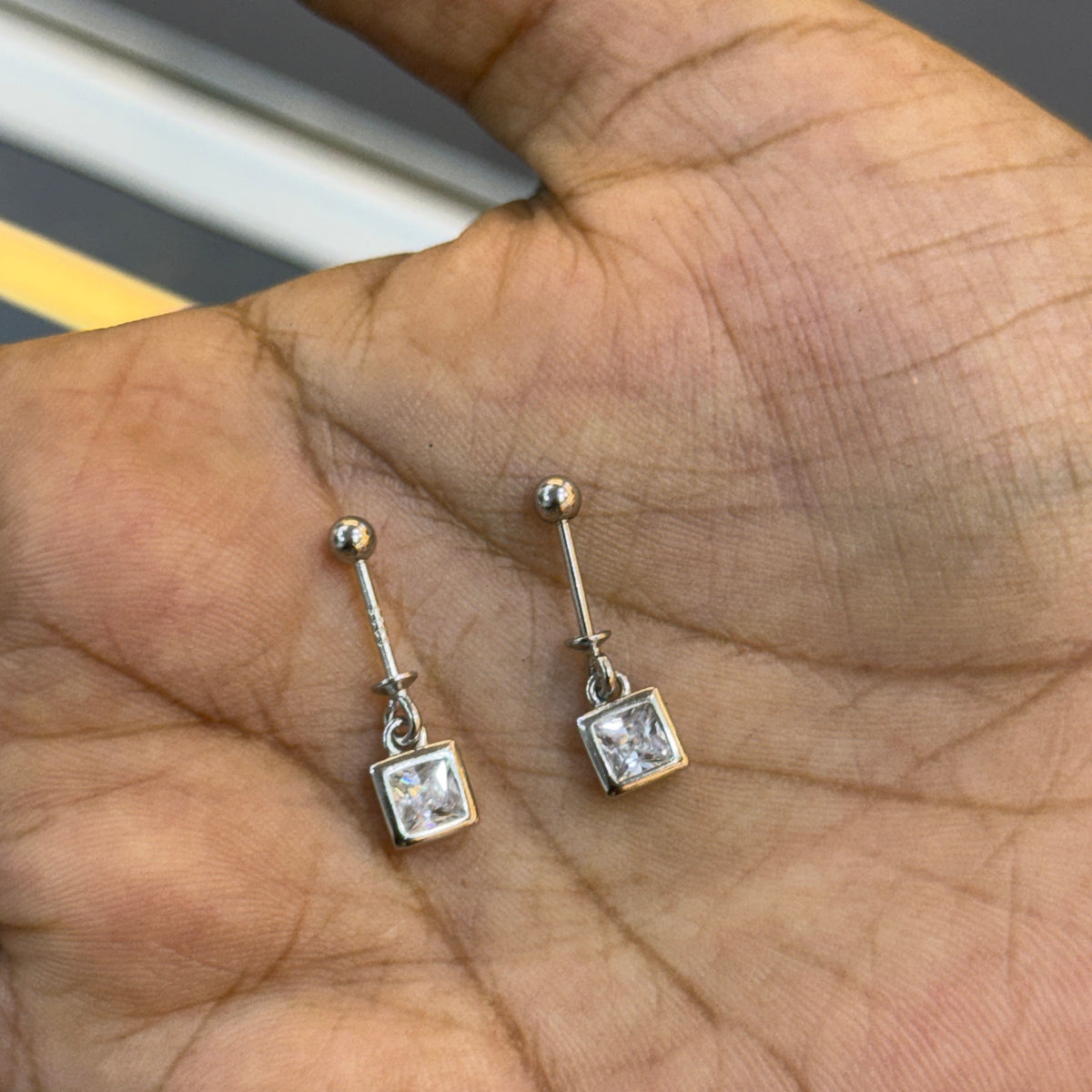 92.5 Silver Square Bugadi Pair