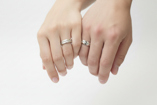 92.5 Silver White Stone Couple Rings for Men Size 21 & Women Size 13 | Stylish Sparkle Design | Elegant Love Jewellery
