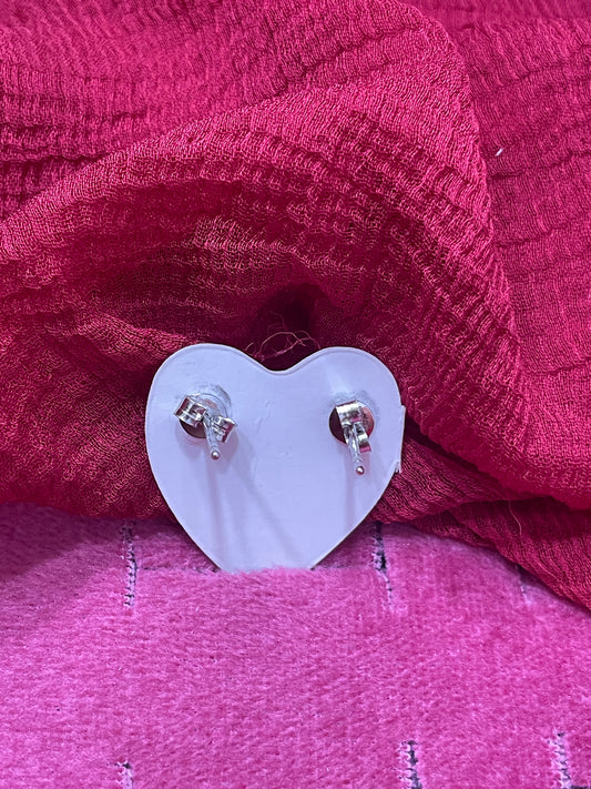 92.5 Silver Classic Heart Studs | Elegant Minimal Design | Jewellery
