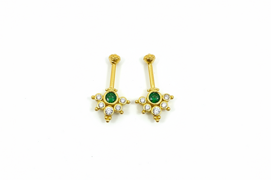 92.5 Silver Multicolor Reversible Temple Bugadi (Pair) | Dual Style Design | Jewellery