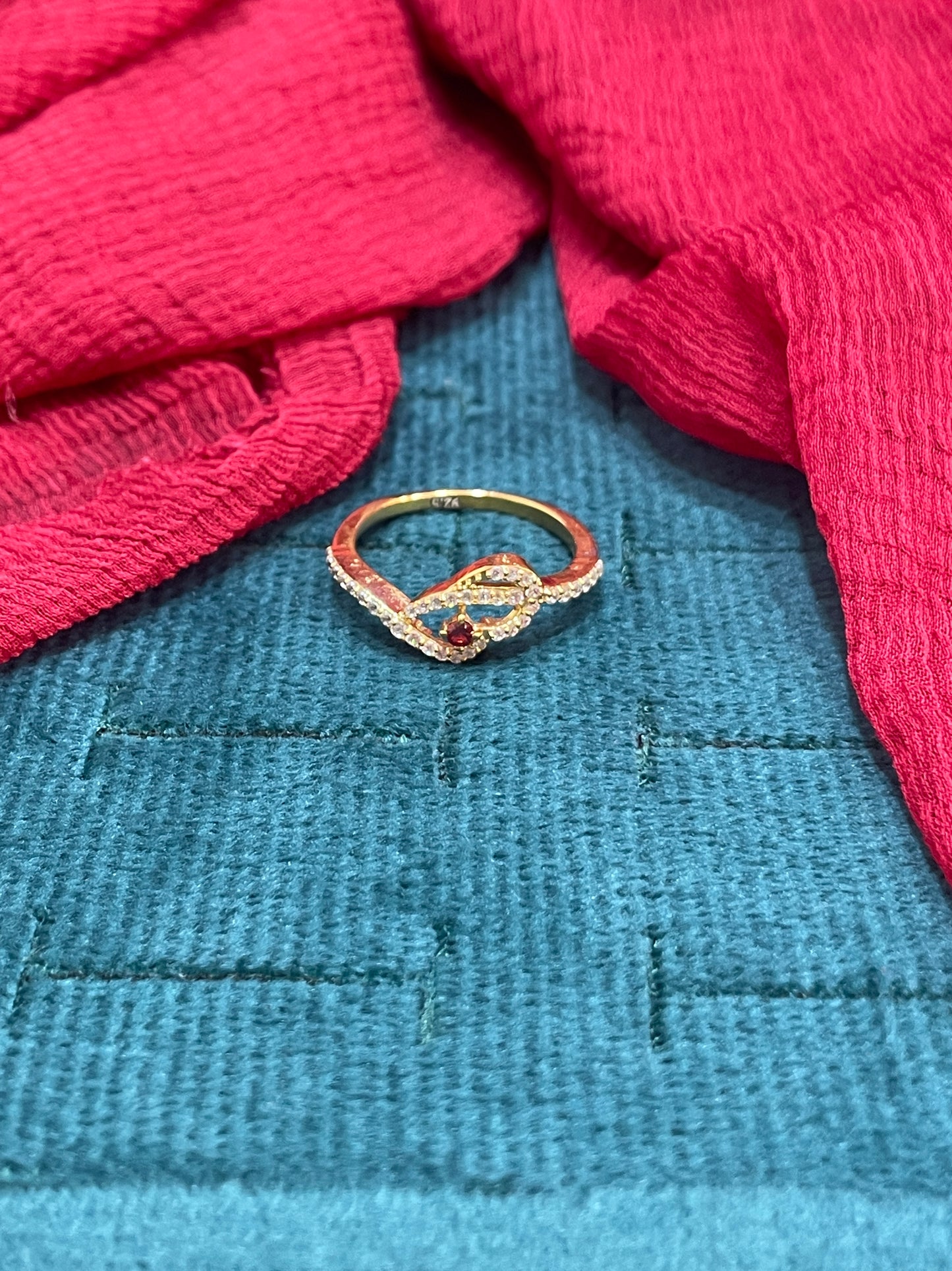 92.5 Silver Gold Plated Classy Ring for Women Size 12 | Elegant Traditional Design | Stylish Jewellery