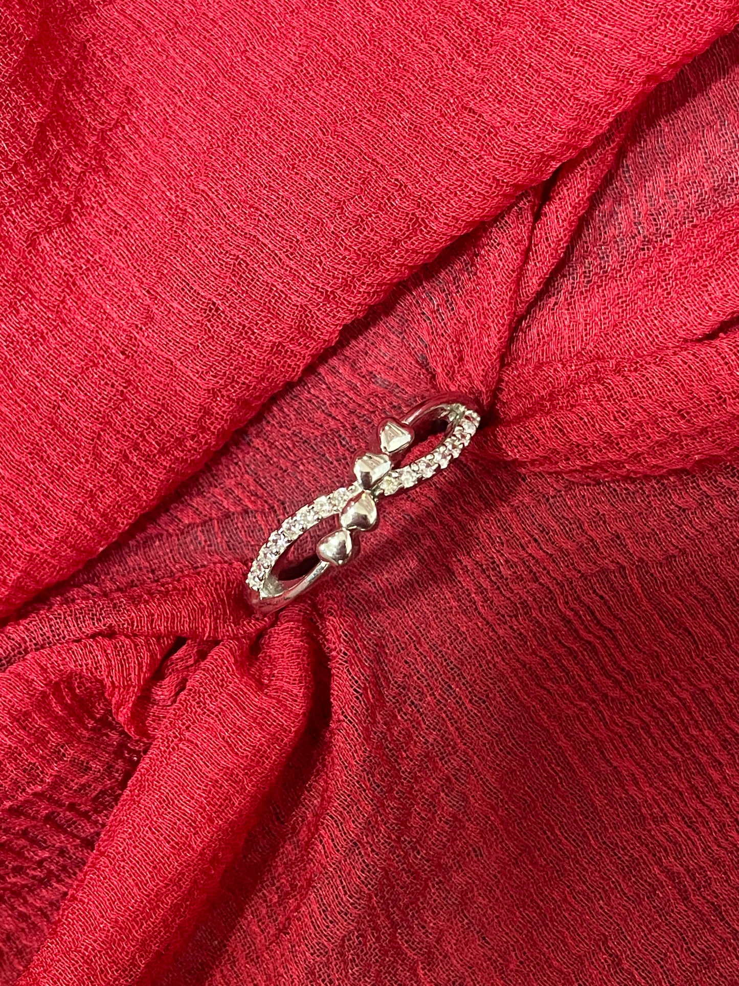 92.5 silver classy heart ring size 14