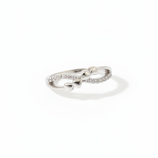 92.5 silver classy heart ring size 14