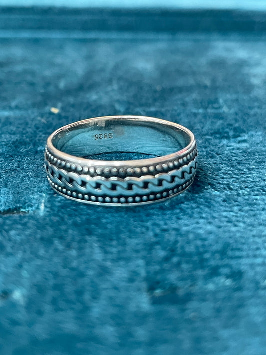 92.5 Silver Oxidised Men’s Ring Size 24 | Stylish Classic Vintage Design | Elegant Jewellery