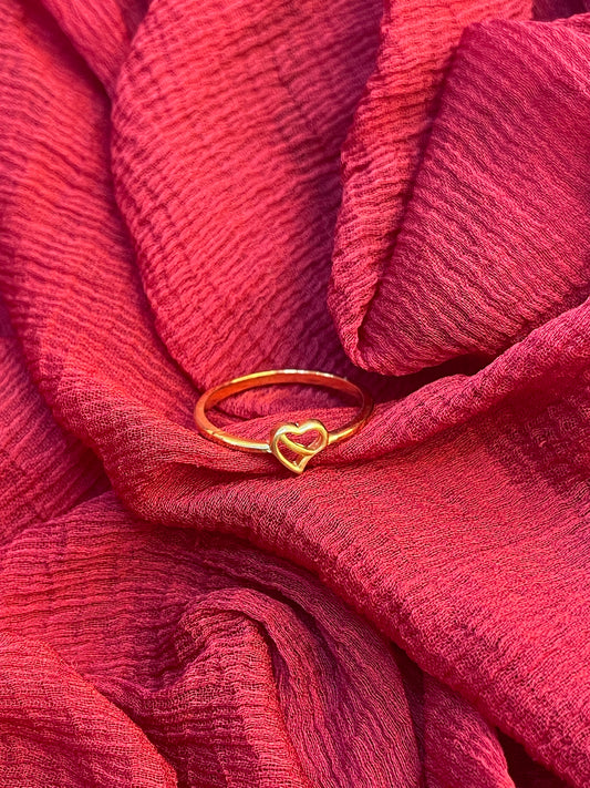 92.5 Silver Gold Plated Heart Ring for Women Size 11 | Elegant Love Design |Jewellery