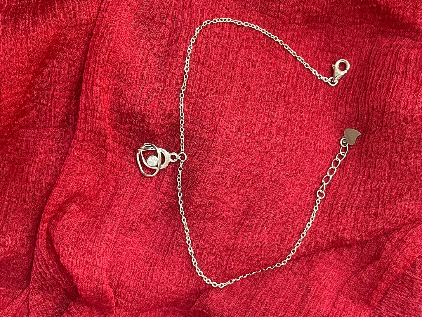 92.5 Silver Minimal Heart Bracelet for Women 8 Inches | Stylish Love Design | Elegant Jewellery