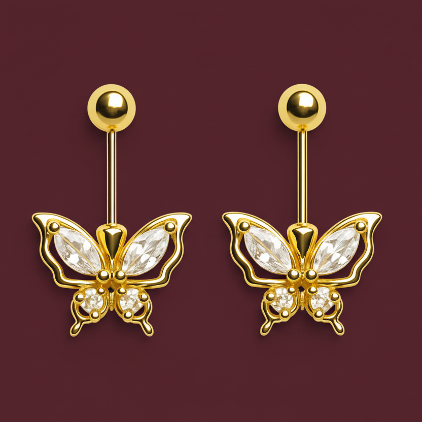 92.5 Silver Gold Plated Butterfly Bugadi Pair | Stylish Delicate Design | Jewellery