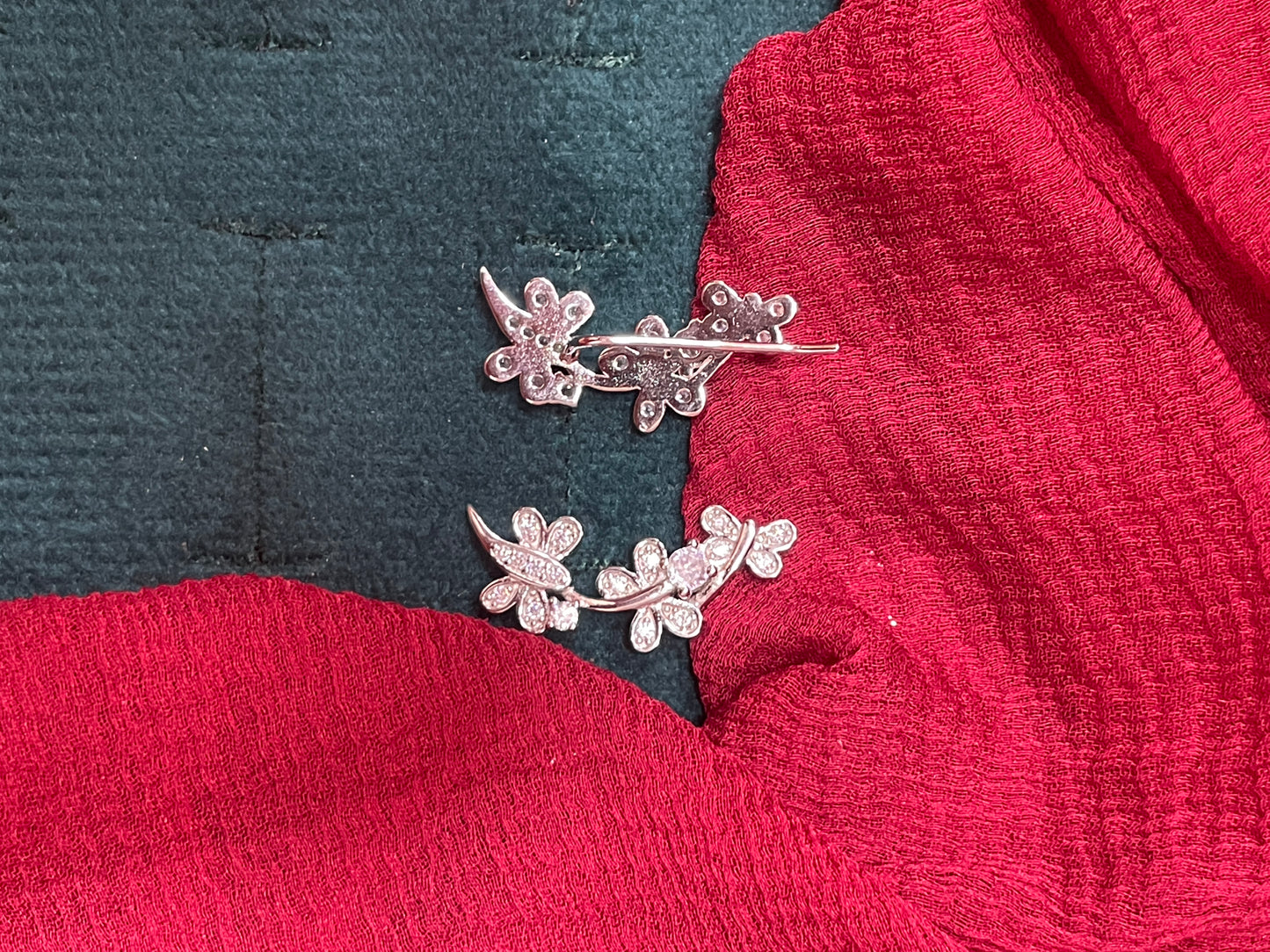 92.5 silver classy stylish butterfly earcuffs
