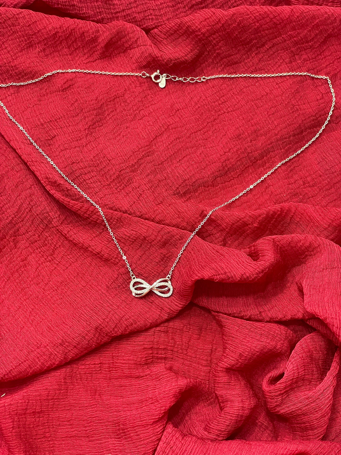 92.5 Silver Double Infinity Chain 18.5 Inches | Premium Stylish Symbolic Design | Jewellery