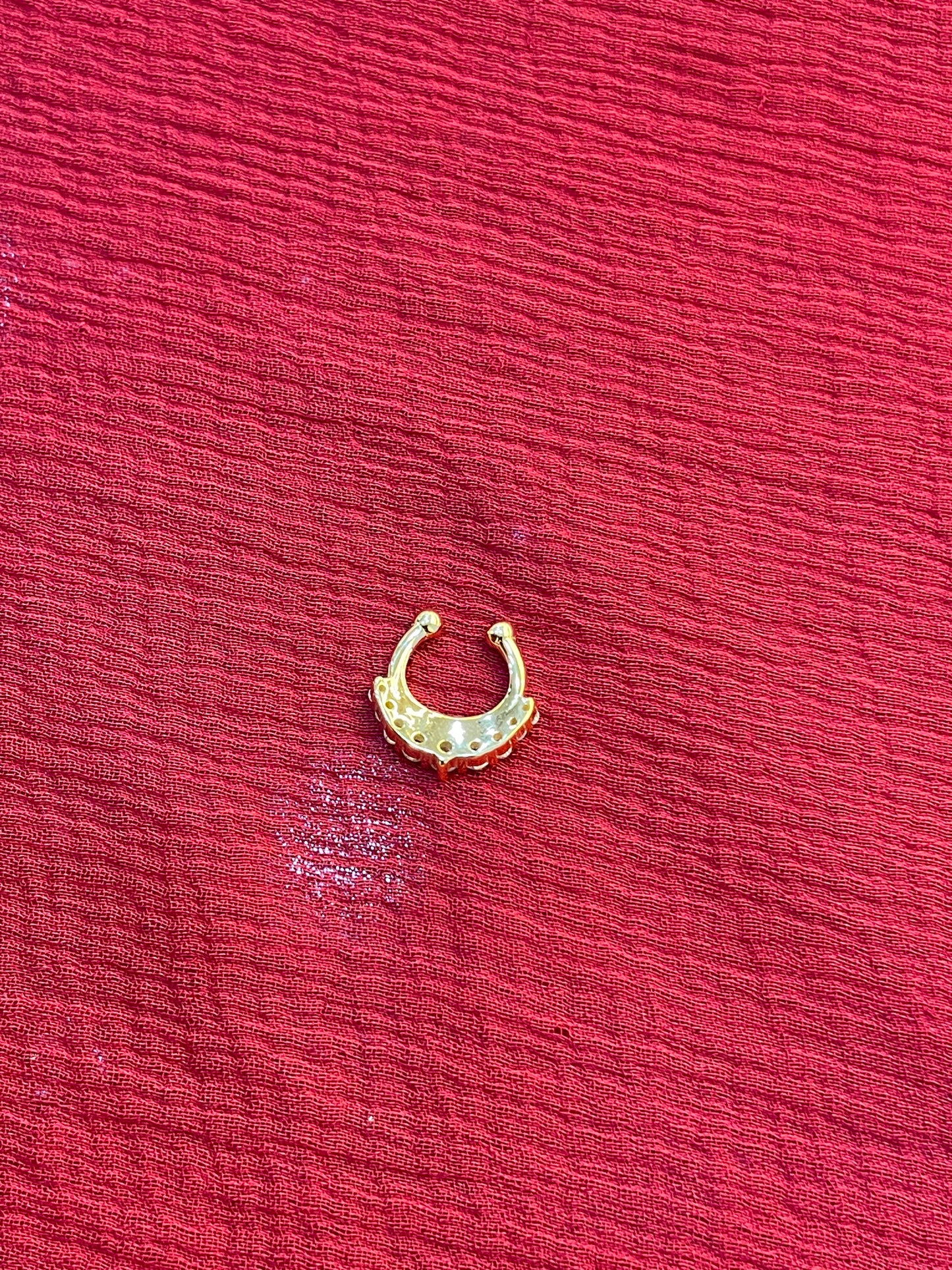 92.5 silver gold plated stylish white stone septum