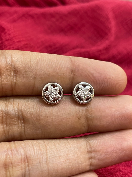 92.5 Silver Stylish Flower Earrings for Women | Elegant Floral Design | Trendy Daily Wear Jewellery
