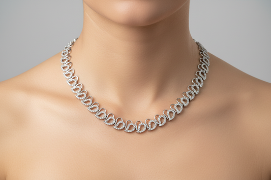 92.5 Silver Trendy Stylish Necklace for Women 18 Inches | Modern Elegant Design | Everyday Wear Jewellery