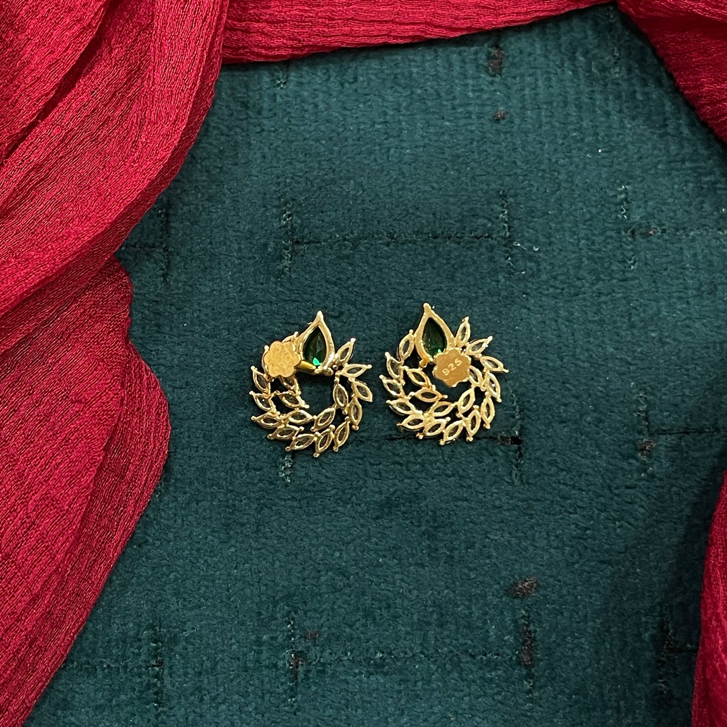 925 SIlver Gold Plated Starburst Stud