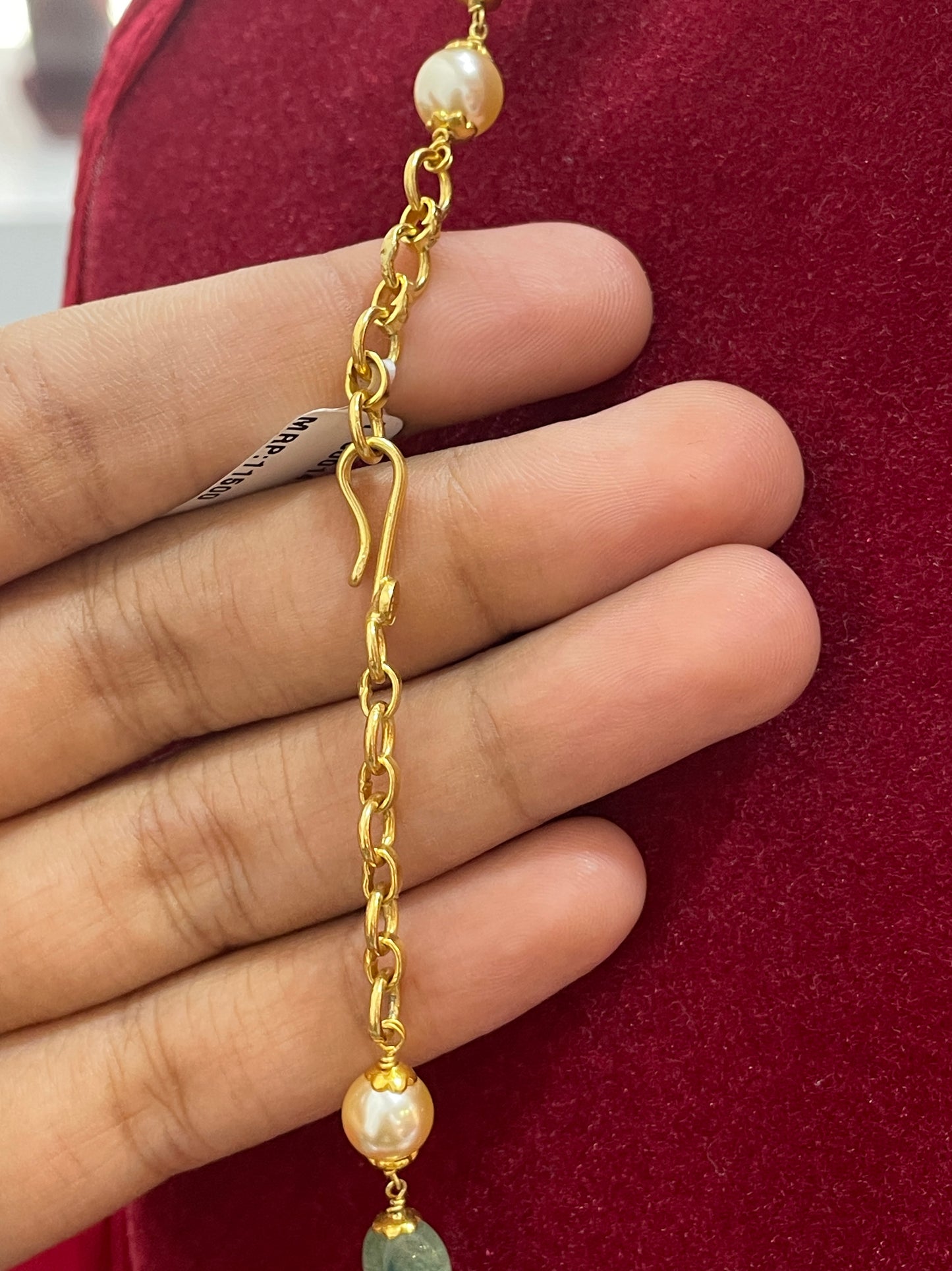 Silver gold plated nakshi mala 22 inches