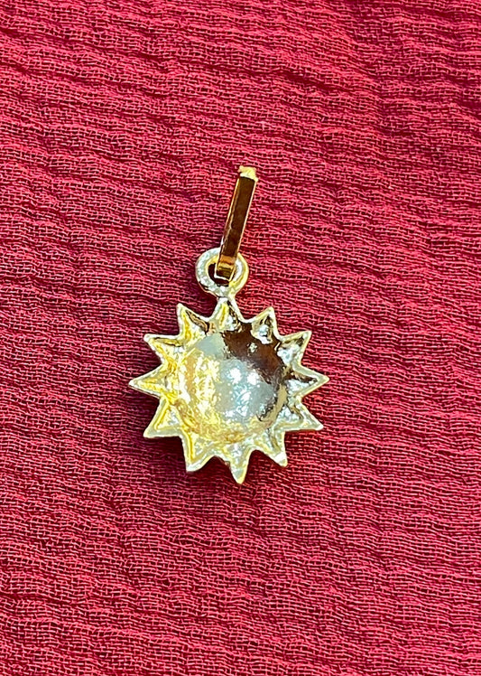 92.5 Silver Gold Plated Sun Pendant