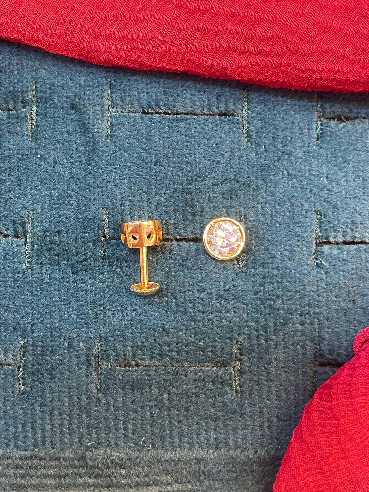 92.5 silver gold plated classy white stone studs