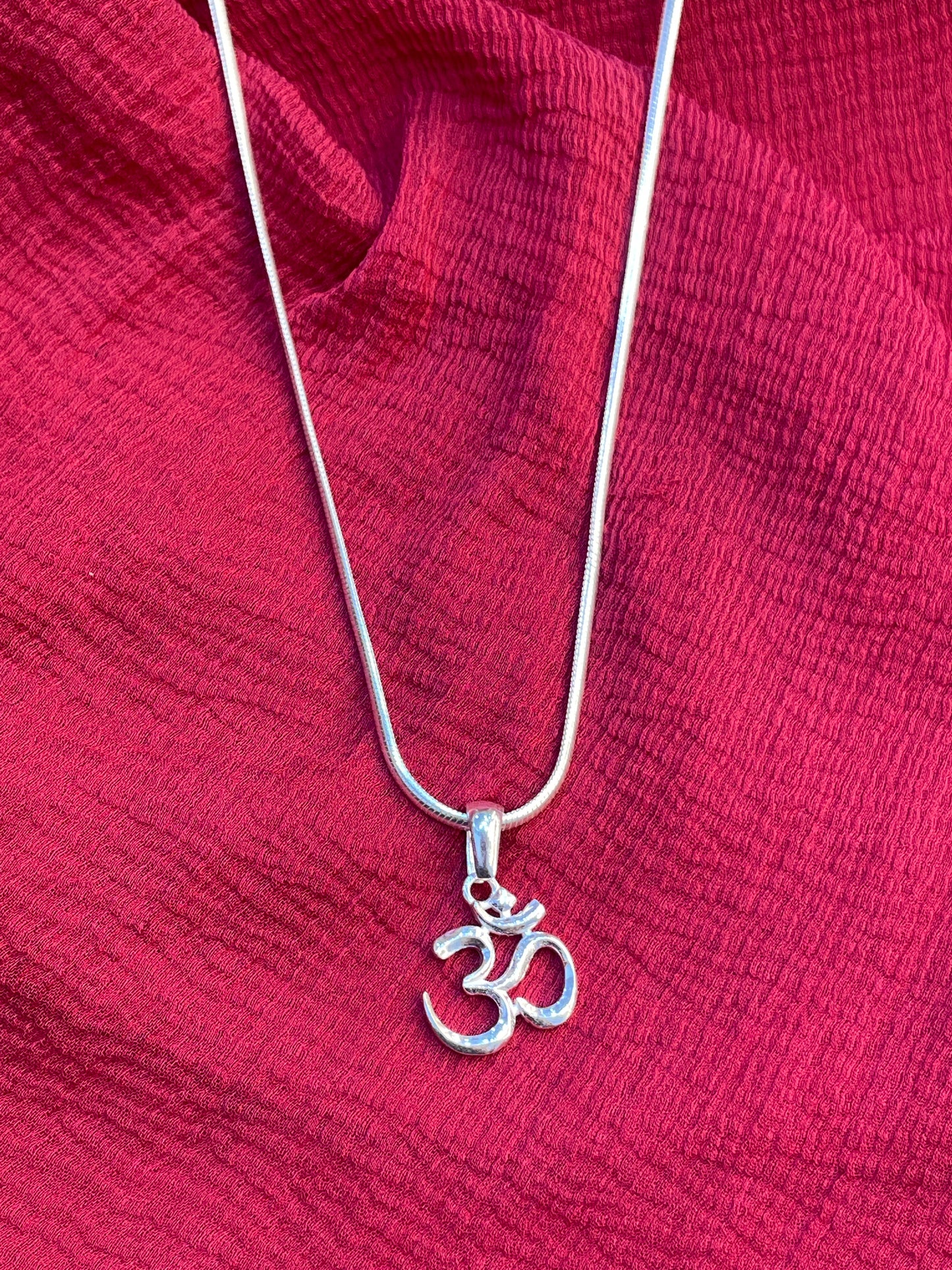 92.5 Silver Om Pendant for Men & Women | Sacred Aum Symbol Design | Spiritual Jewellery