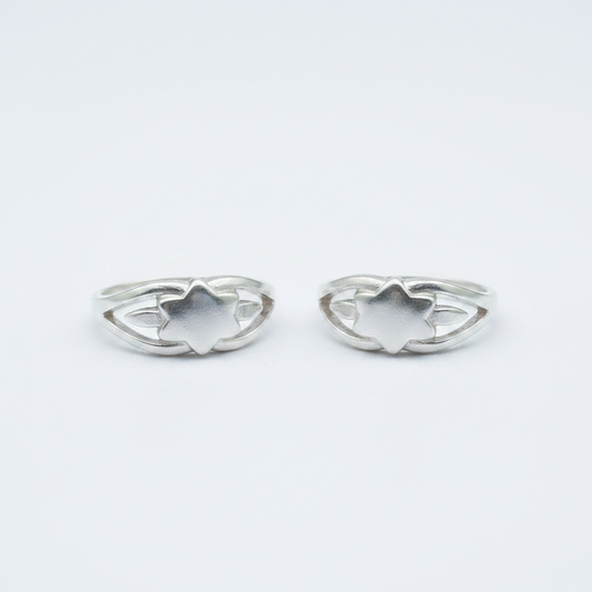 92.5 Silver Flower Toerings