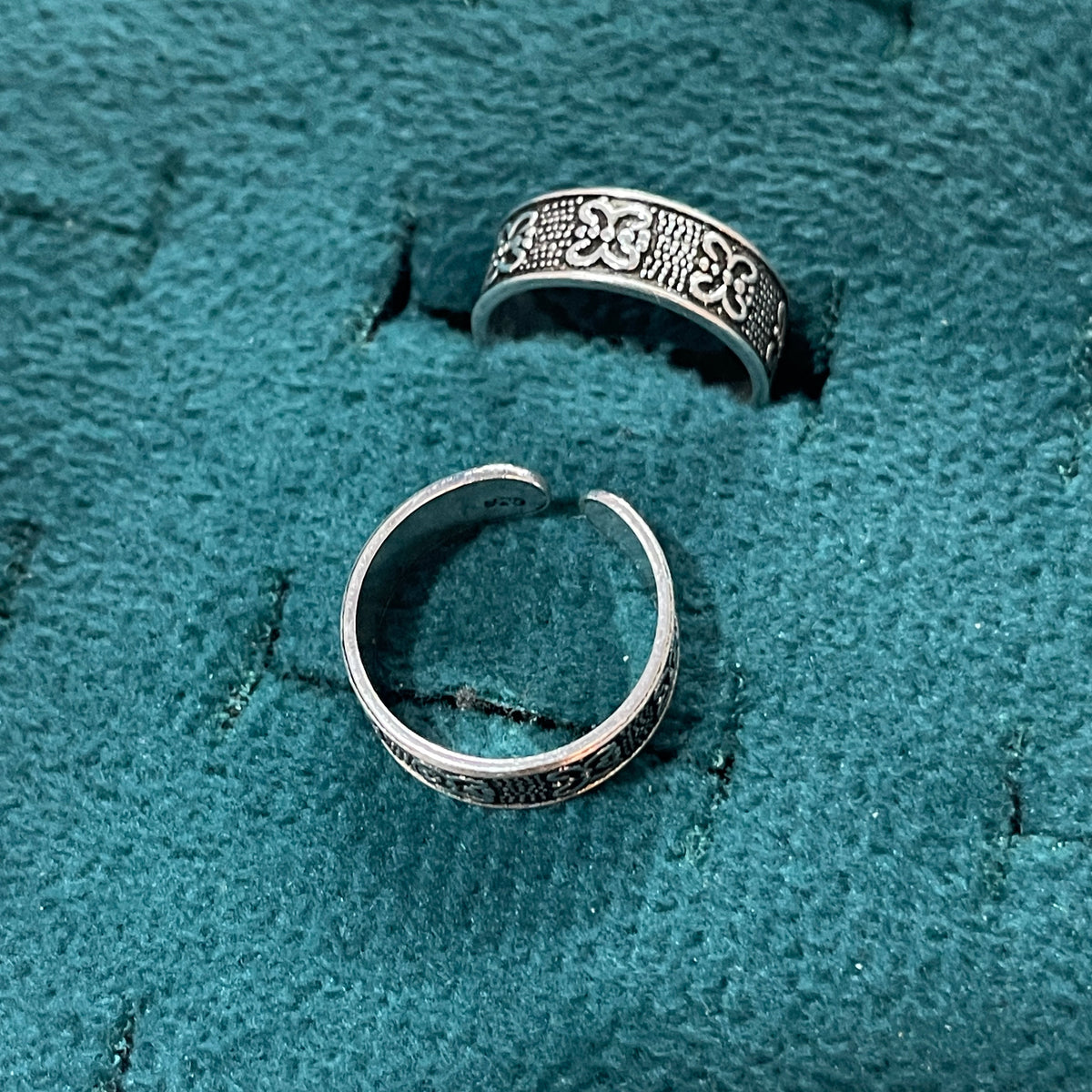 92.5 Silver Toe Rings for Women | Butterfly Oxidised Design | Traditional Jewellery