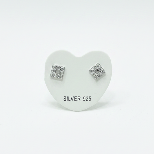 92.5 Silver Mini Square Studs | Classy Minimal Design | Jewellery