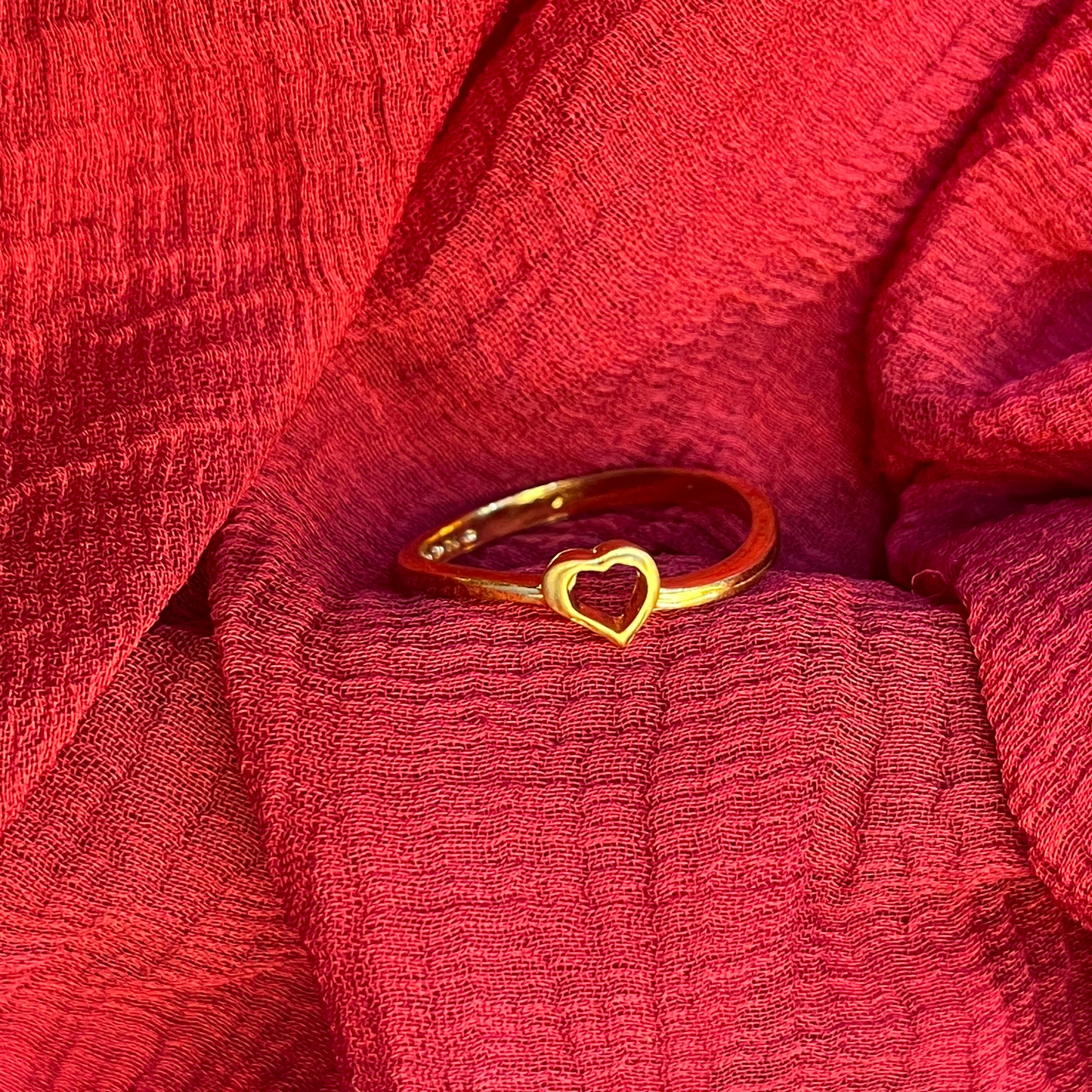 92.5 Silver Gold Plated Minimal Heart Ring for Women Size 11 | Elegant Love Design |Jewellery