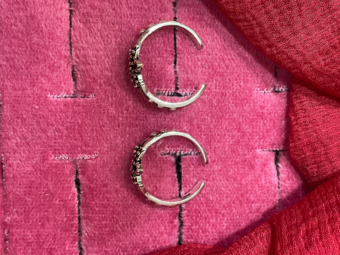 92.5 Silver Oxidised Leaf Toe Rings | Elegant Nature Design | Jewellery