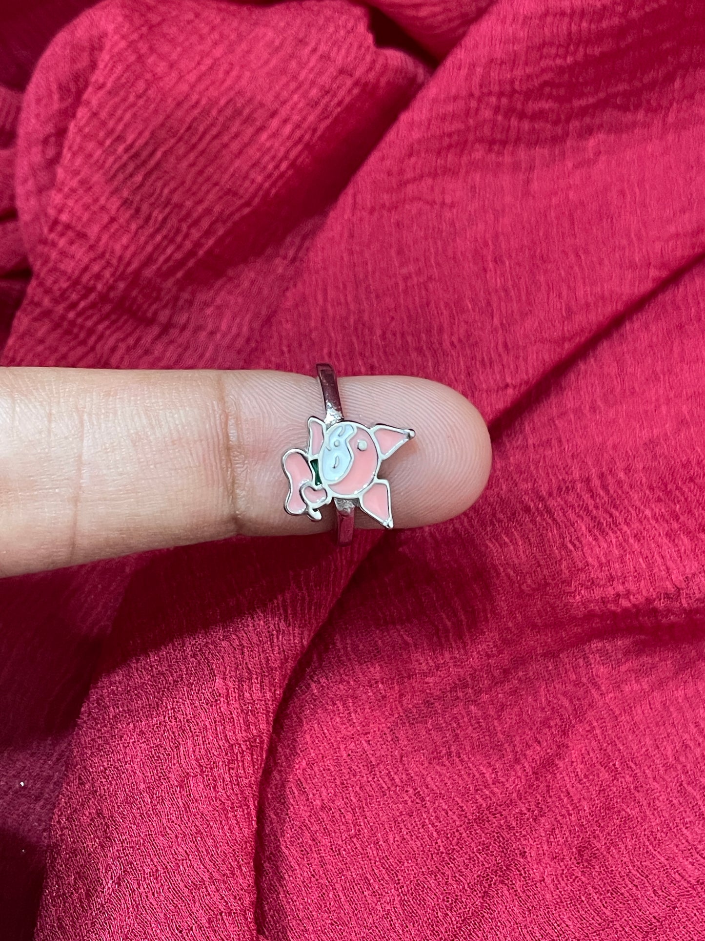 92.5 Silver Cute Kids Ring | Adjustable Baby Ring for Girls & Boys | Playful Design Jewellery