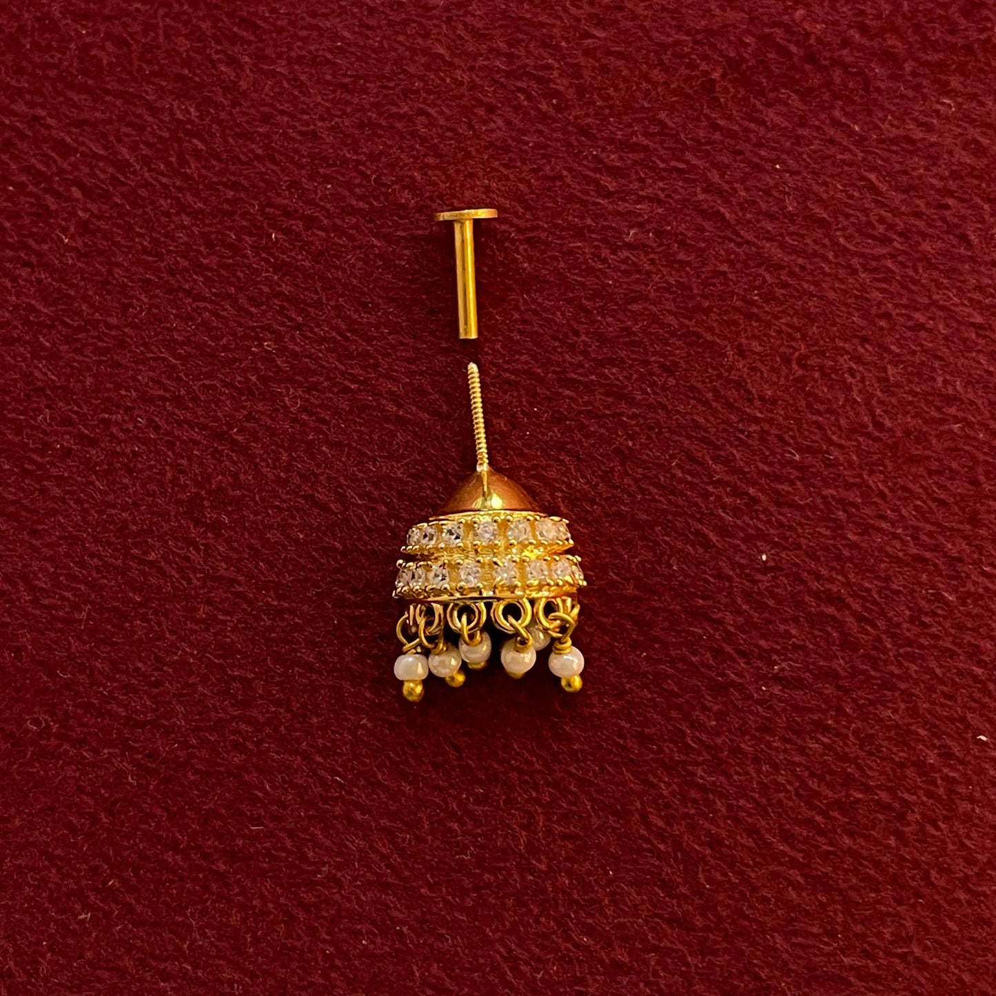 925 Silver Gold Plate Jhumki Bugadi Pair