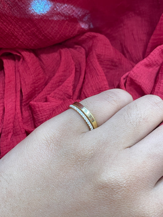 92.5 Silver Gold Plated Stylish Ring for Women Size 11 | Elegant Modern Design | Jewellery