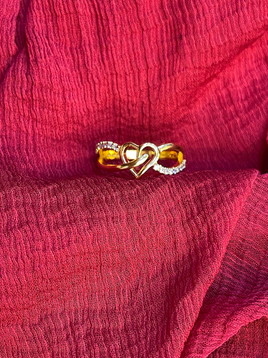 Gold Plated Silver Heart Love Ring