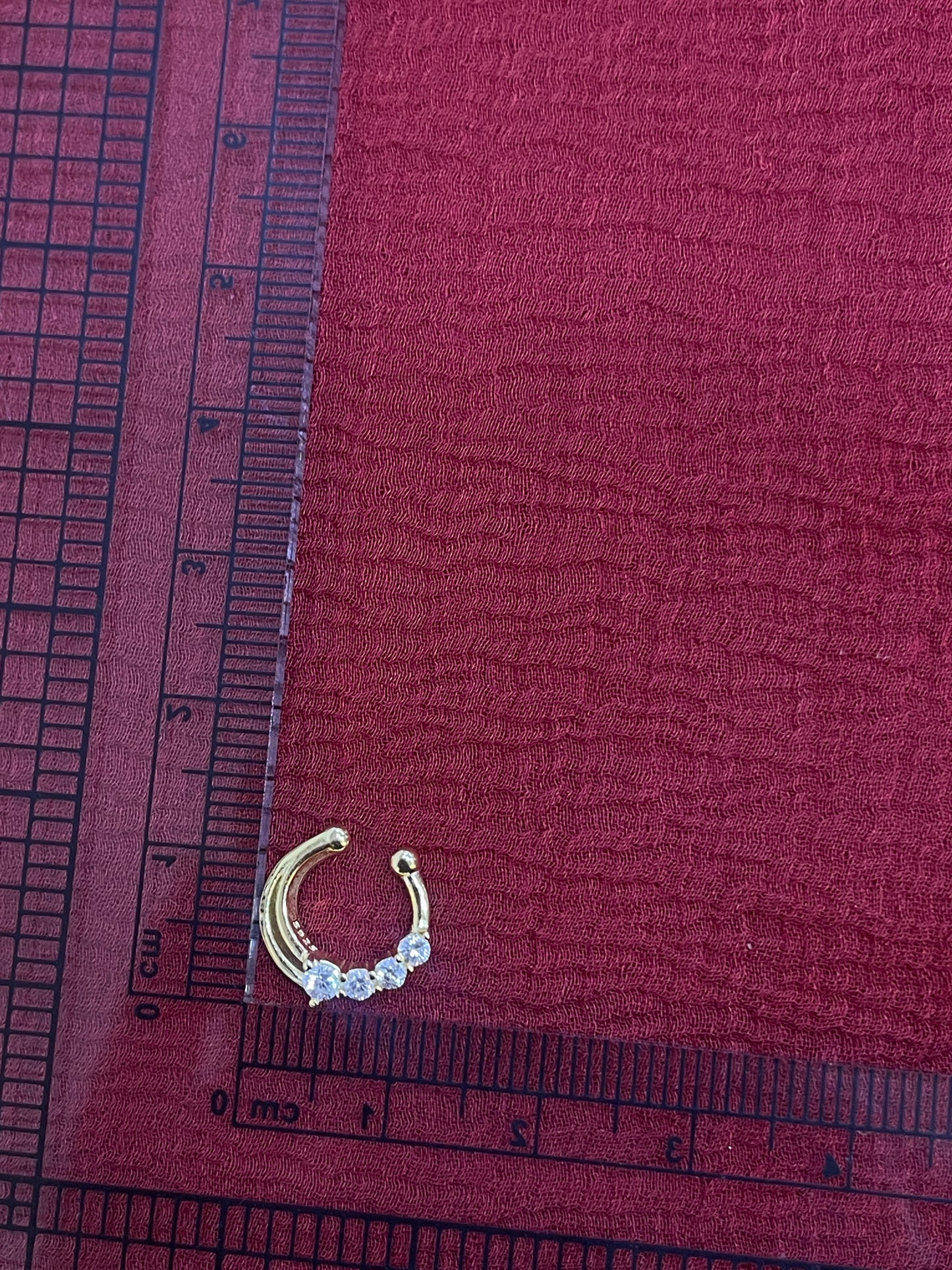 92.5 Silver Gold Plated Crescent Septum