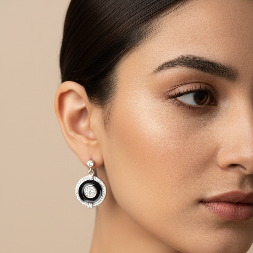 92.5 Silver Stylish Hanging Earrings for Women | Elegant Dangle Design | Modern Jewellery pair