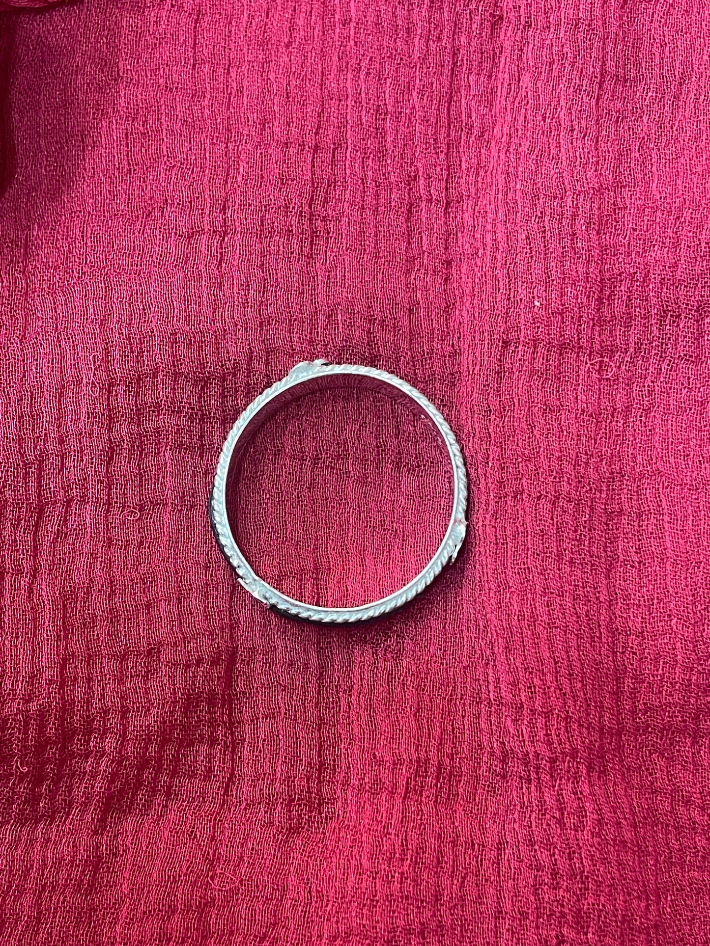 92.5 Silver Black Thread Ring for Men Size 18 | 3 Clove Fiber Design | Stylish Modern Jewellery