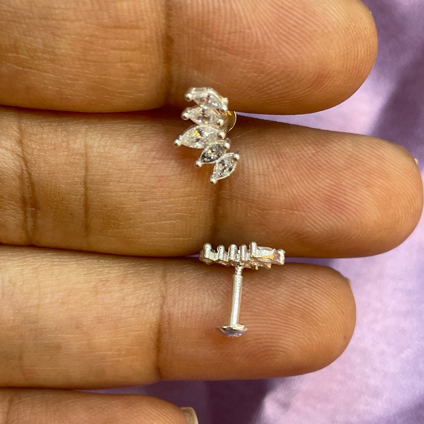 925 Silver Five petal Studs