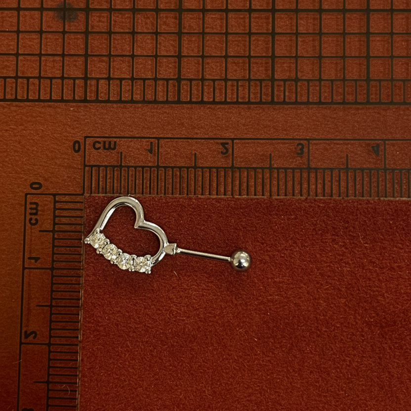 925 Silver Heart shaped bugadi pair