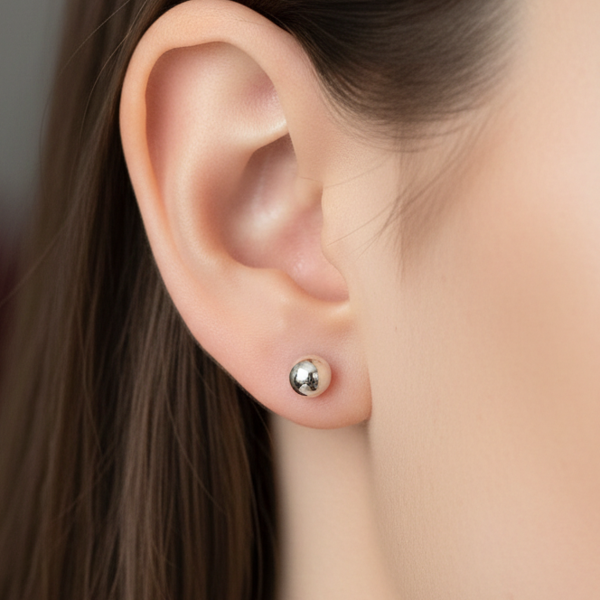 92.5 Silver Small Ball Studs | Minimal Everyday Design | Jewellery