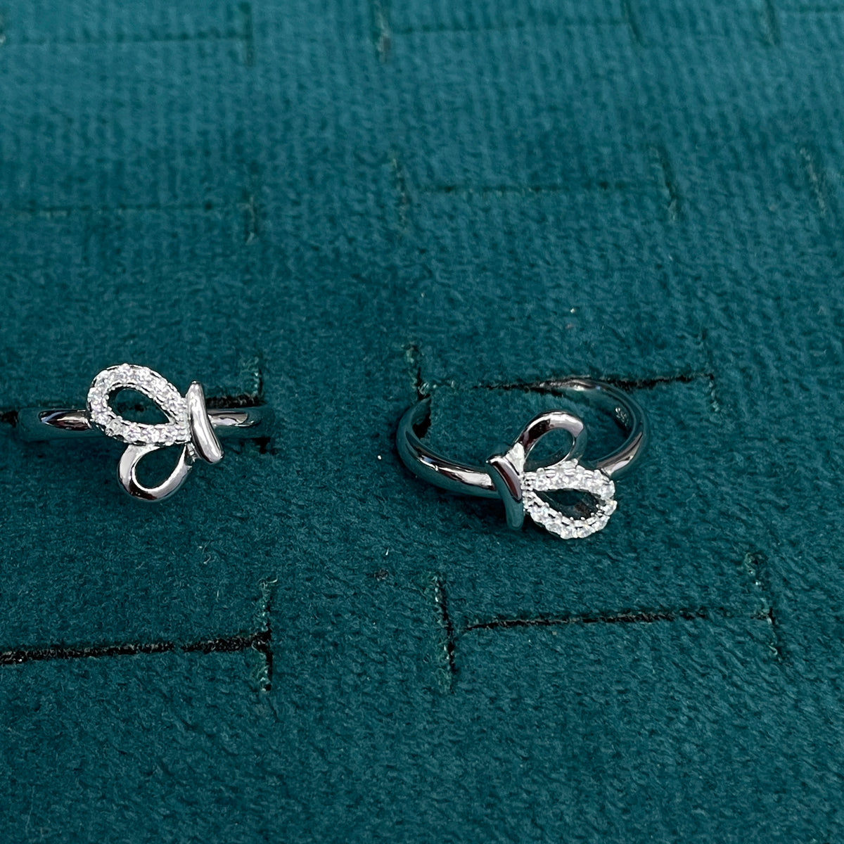 92.5 Sterling Silver CZ Butterfly Open Toe Rings for Women — Pair