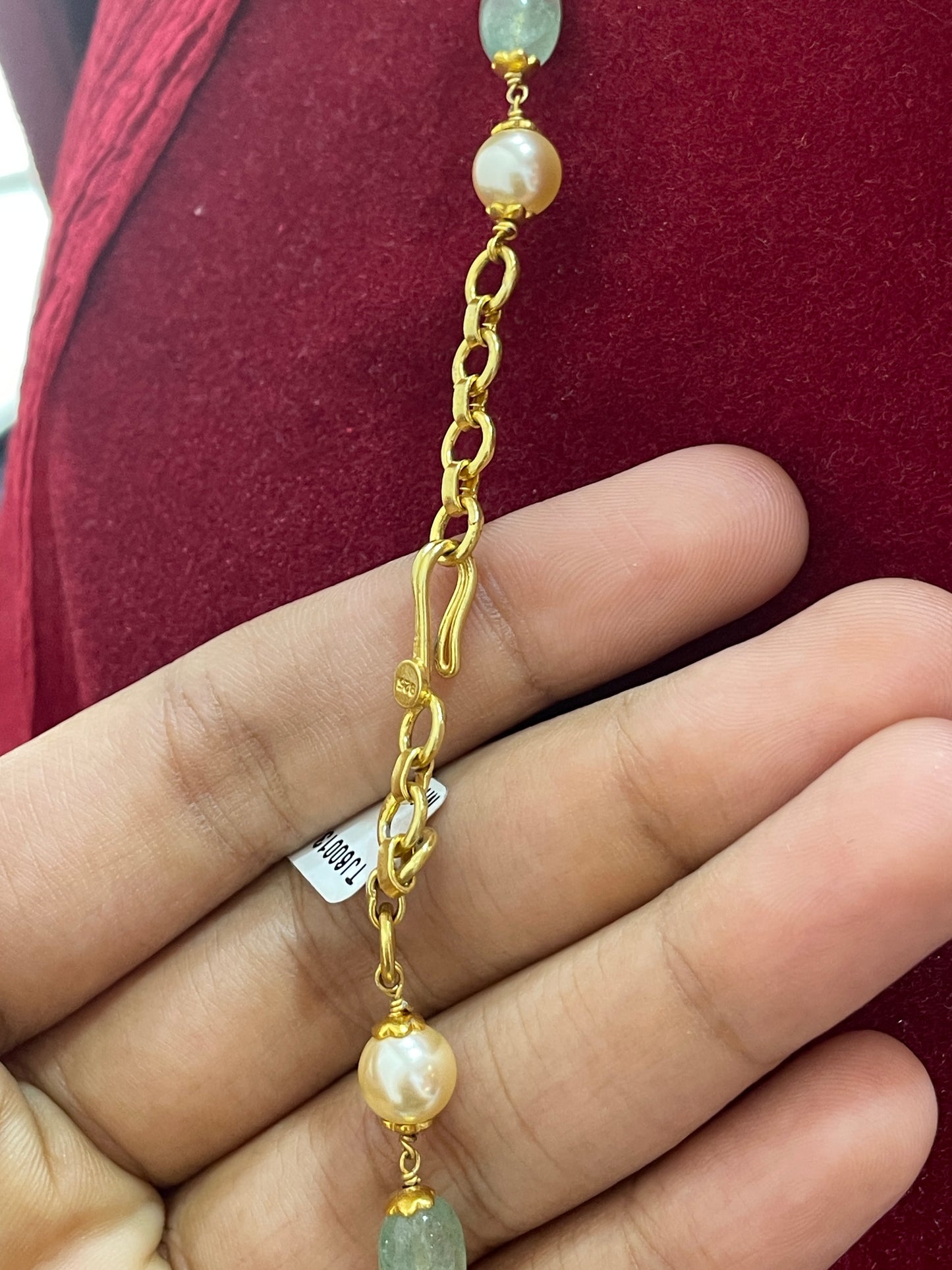 Silver gold plated multicolor nakshi mala 21 inches