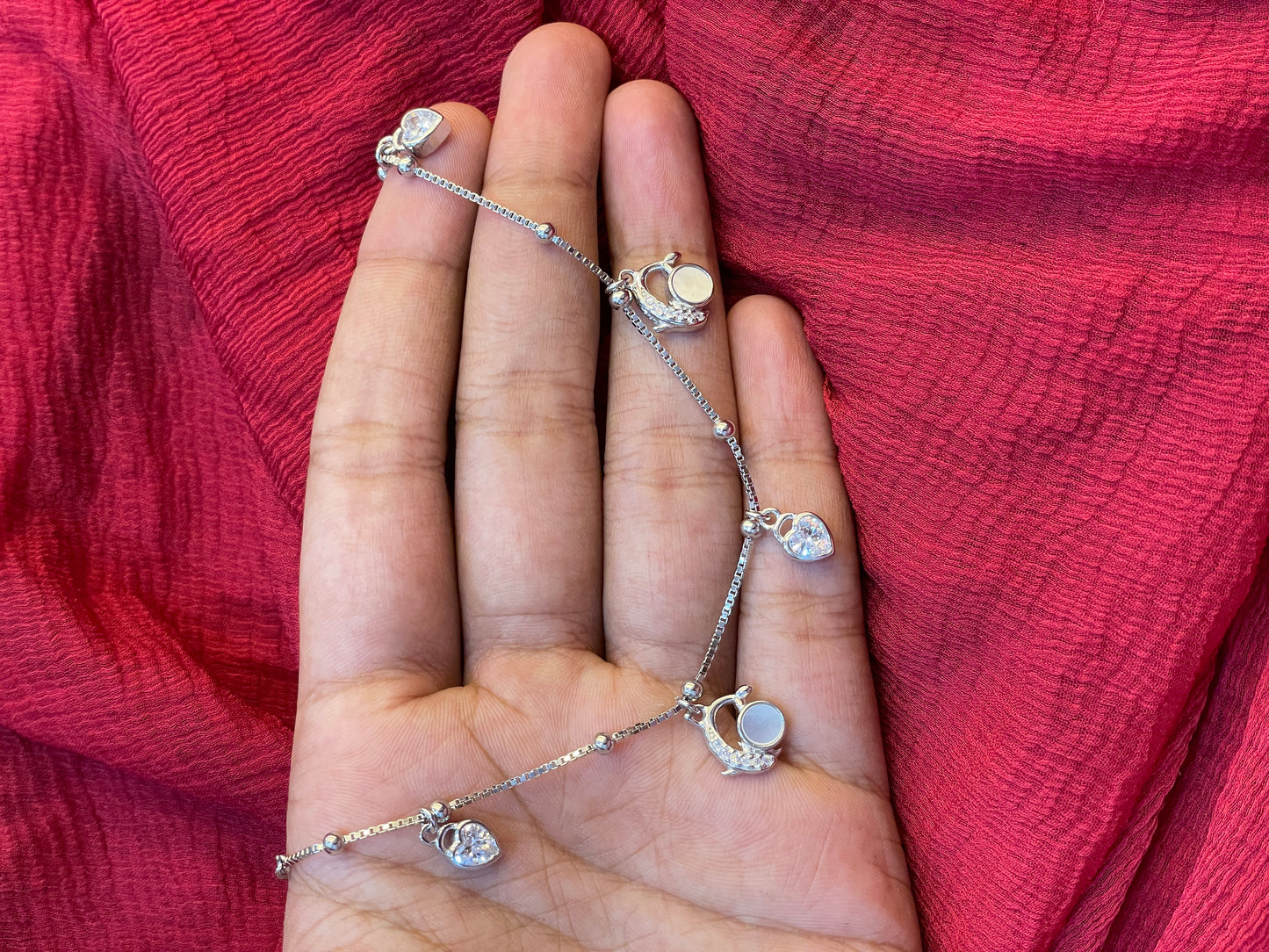 92.5 Silver Dolphin Bracelet for Women 8.5 Inches | Stylish Ocean-Inspired Design | Elegant Jewellery