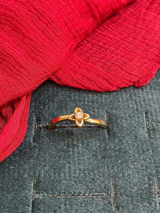 92.5 Silver Gold Plated Stylish Ring for Women Size 13 | Chic Modern Design | Elegant Jewellery